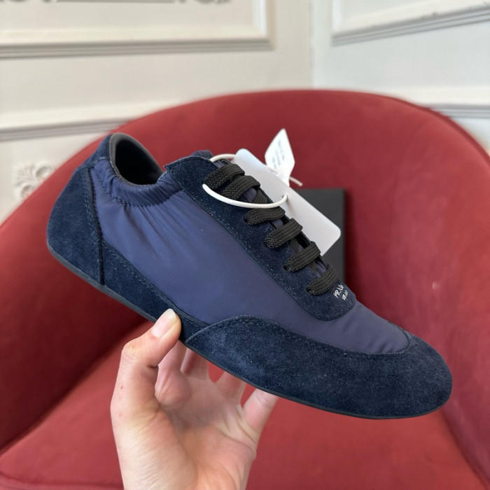 Pra*da Collapse Re-Nylon suede sneakers