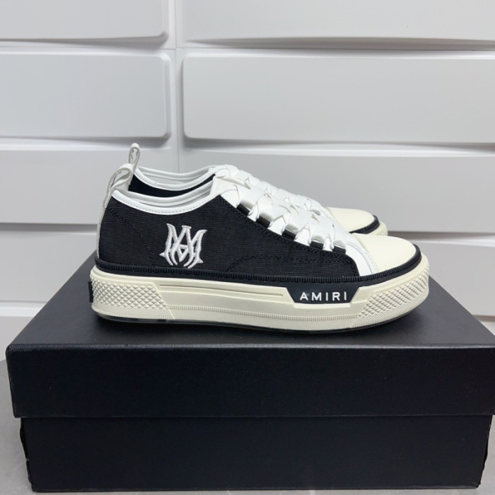 Amiri* Appliquéd Leather and Canvas Sneakers
