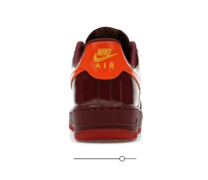 Nike Air Force 1 Low Patent Leather Dark Team Red Safety Orange IO4489-601