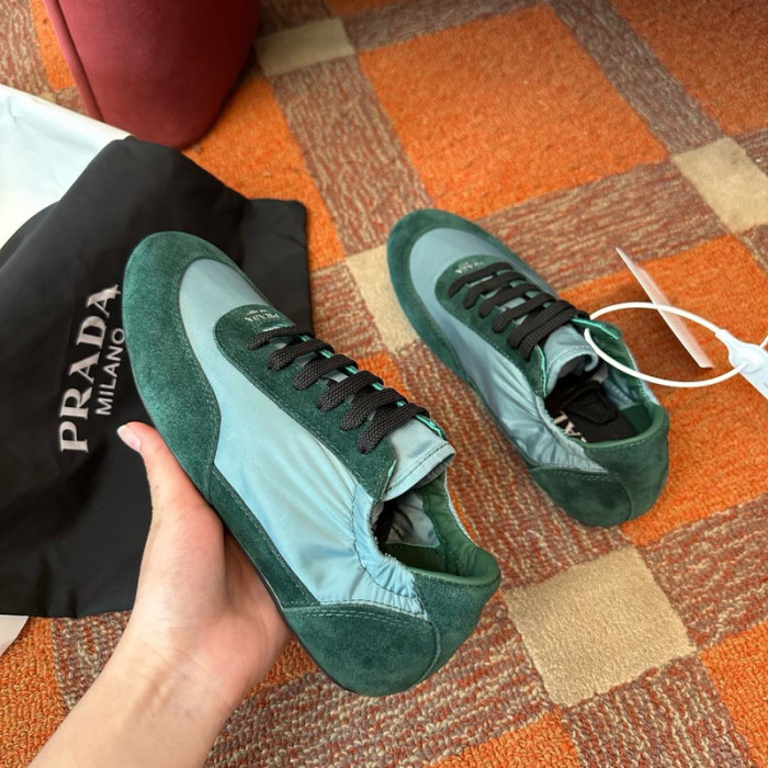 Pra*da Collapse Re-Nylon suede sneakers