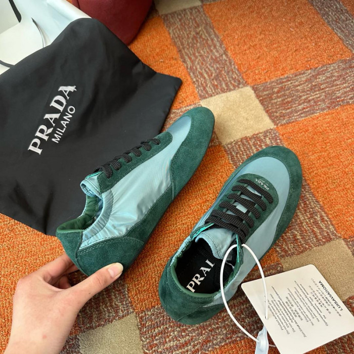 Pra*da Collapse Re-Nylon suede sneakers