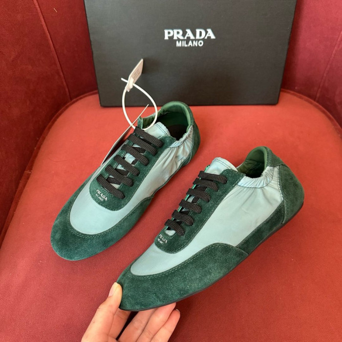 Pra*da Collapse Re-Nylon suede sneakers