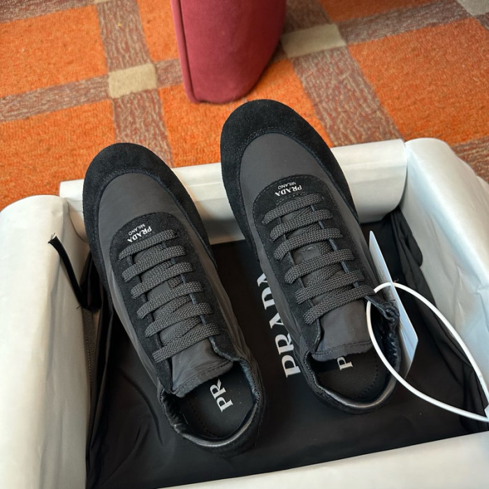 Pra*da Collapse Re-Nylon suede sneakers