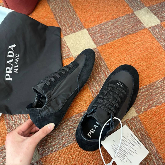 Pra*da Collapse Re-Nylon suede sneakers
