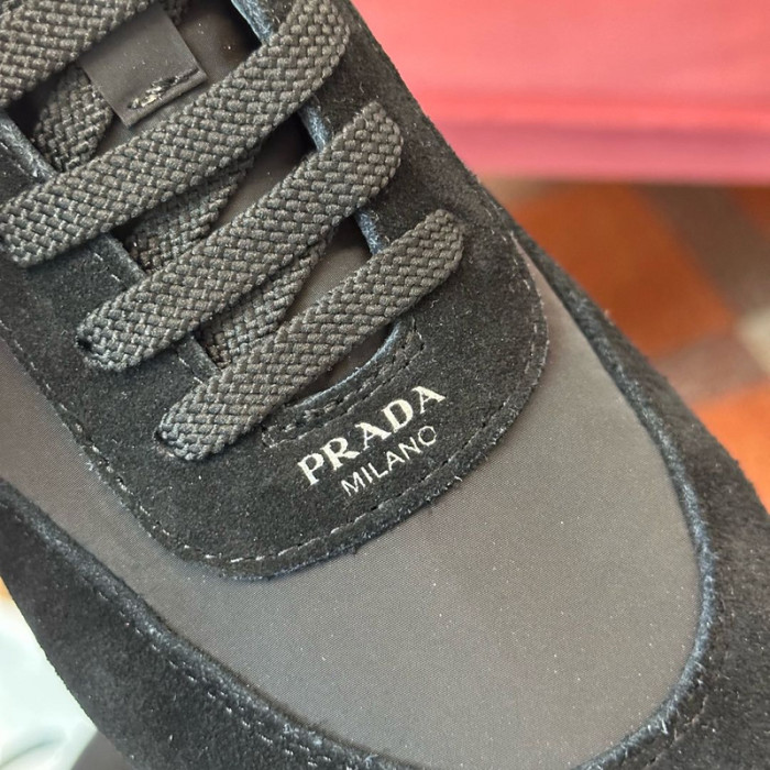 Pra*da Collapse Re-Nylon suede sneakers