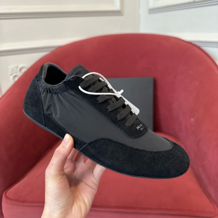 Pra*da Collapse Re-Nylon suede sneakers