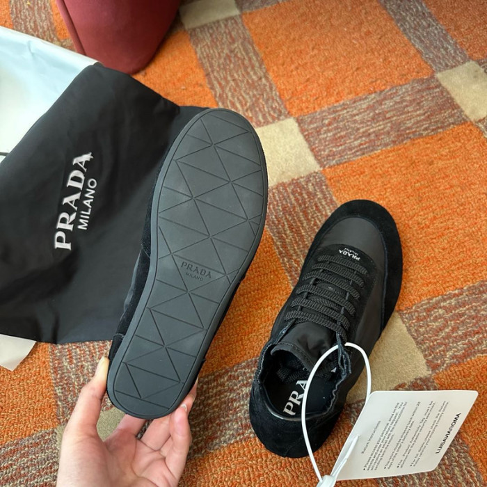 Pra*da Collapse Re-Nylon suede sneakers
