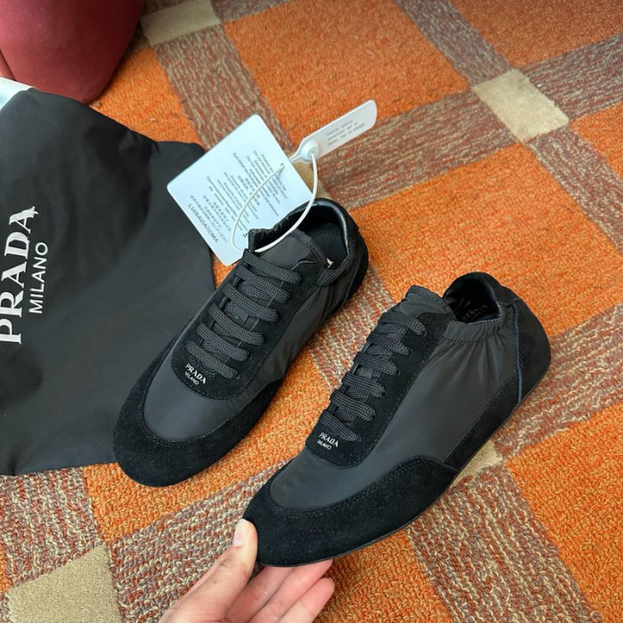 Pra*da Collapse Re-Nylon suede sneakers