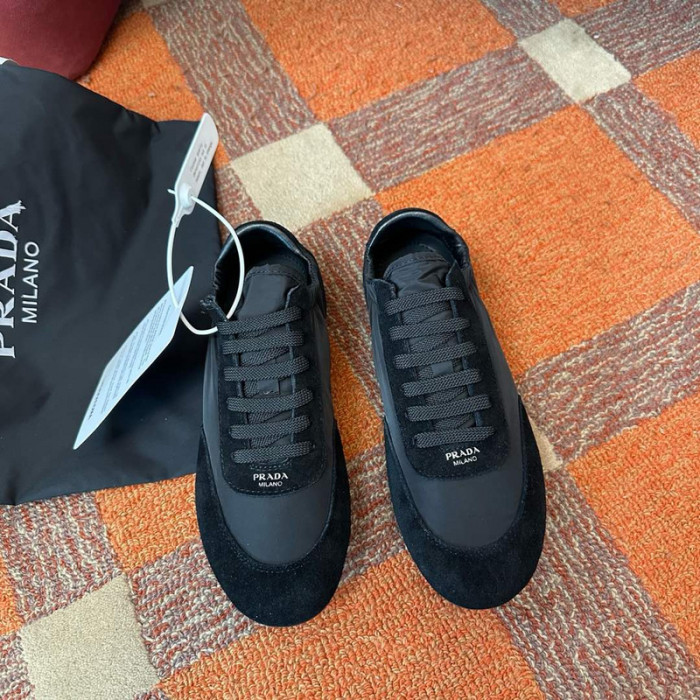 Pra*da Collapse Re-Nylon suede sneakers