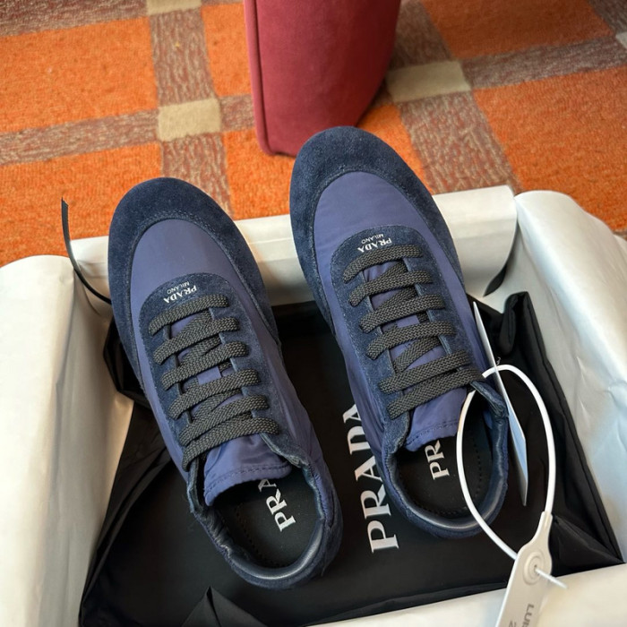 Pra*da Collapse Re-Nylon suede sneakers