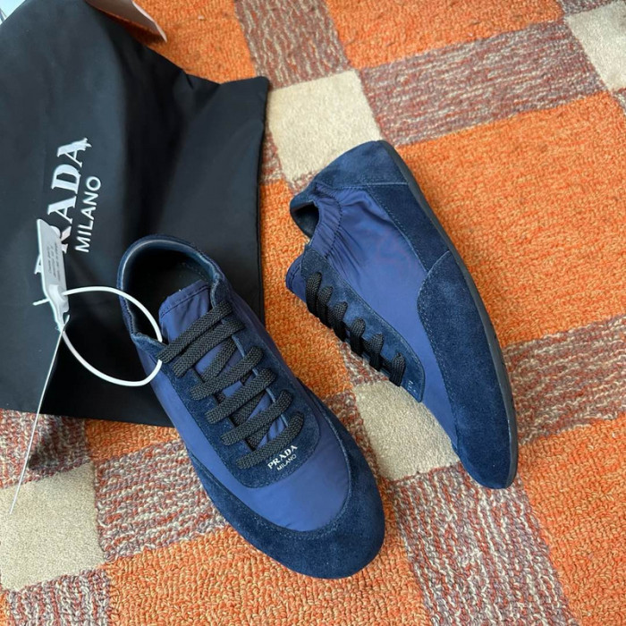 Pra*da Collapse Re-Nylon suede sneakers