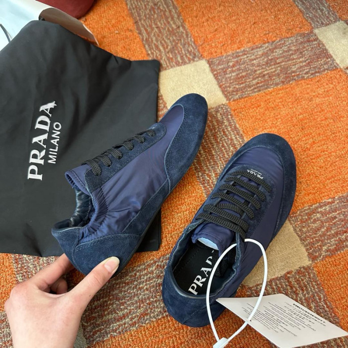 Pra*da Collapse Re-Nylon suede sneakers