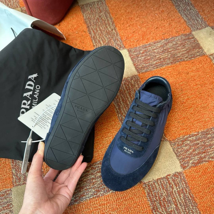Pra*da Collapse Re-Nylon suede sneakers