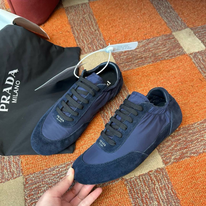 Pra*da Collapse Re-Nylon suede sneakers