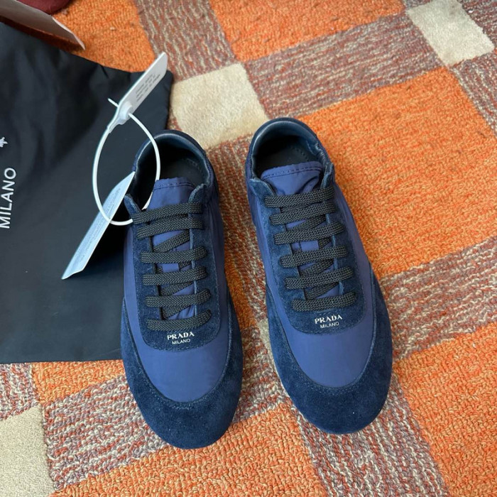 Pra*da Collapse Re-Nylon suede sneakers