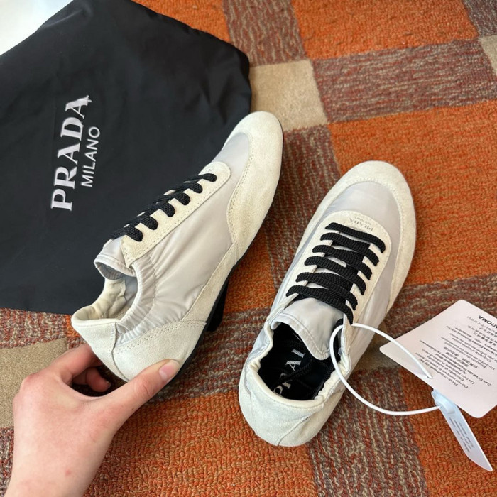 Pra*da Collapse Re-Nylon suede sneakers