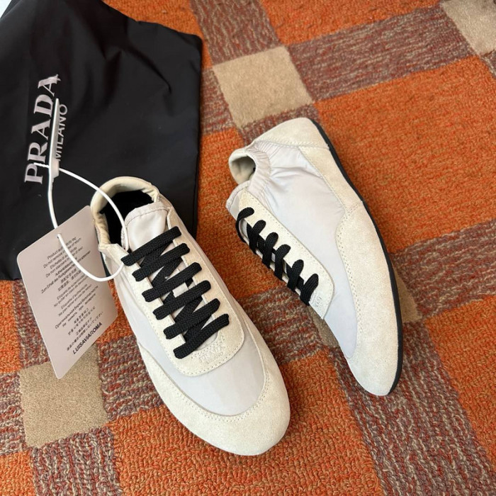 Pra*da Collapse Re-Nylon suede sneakers