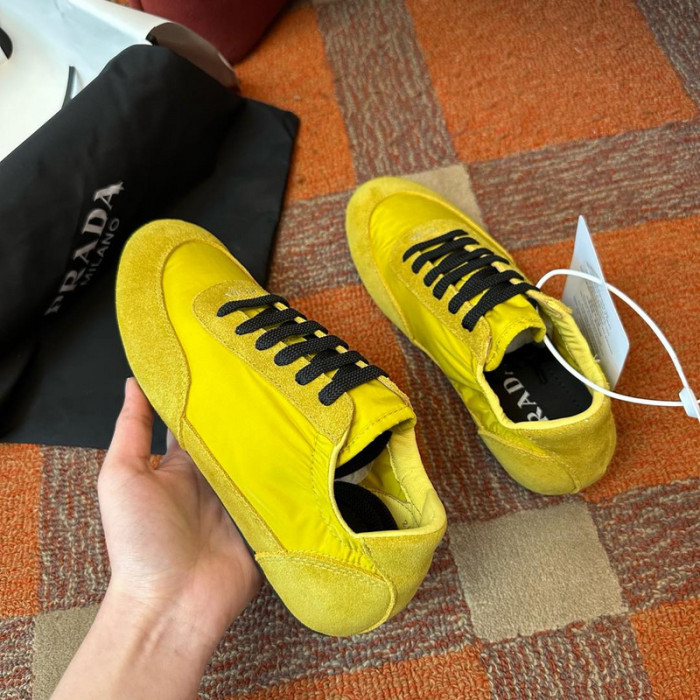Pra*da Collapse Re-Nylon suede sneakers