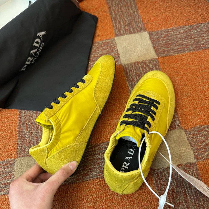 Pra*da Collapse Re-Nylon suede sneakers
