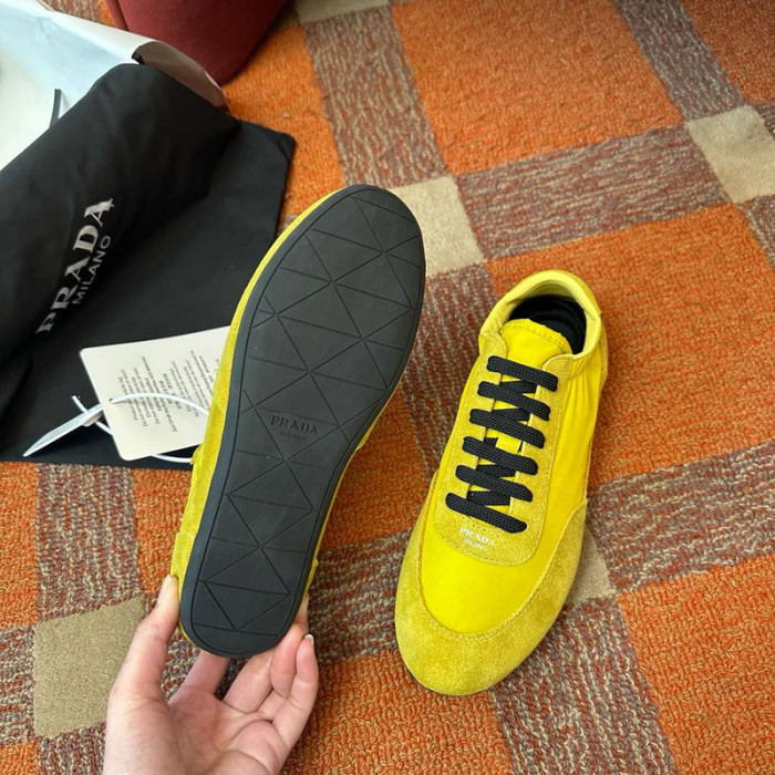 Pra*da Collapse Re-Nylon suede sneakers