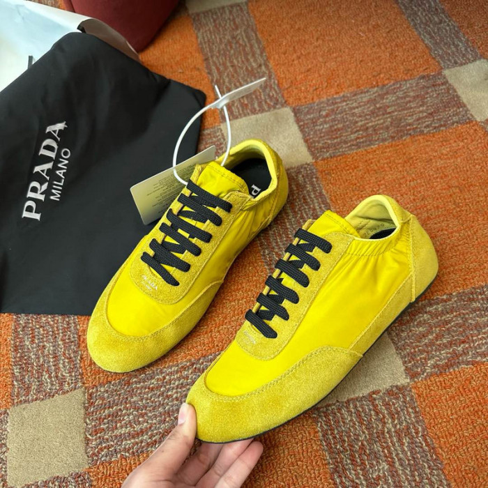 Pra*da Collapse Re-Nylon suede sneakers