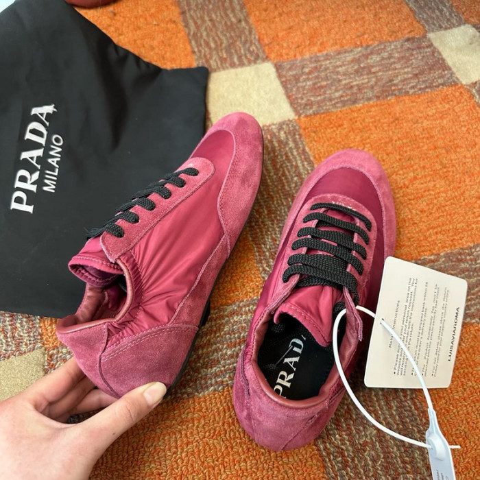 Pra*da Collapse Re-Nylon suede sneakers