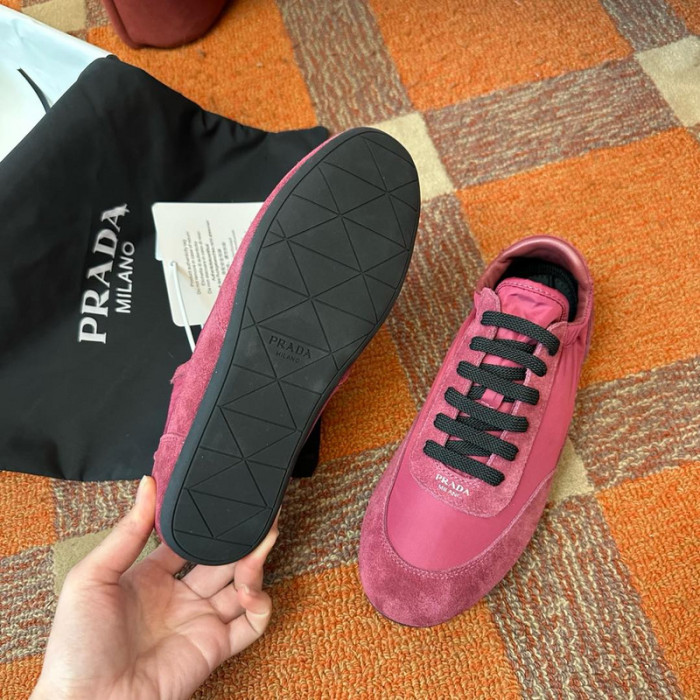 Pra*da Collapse Re-Nylon suede sneakers
