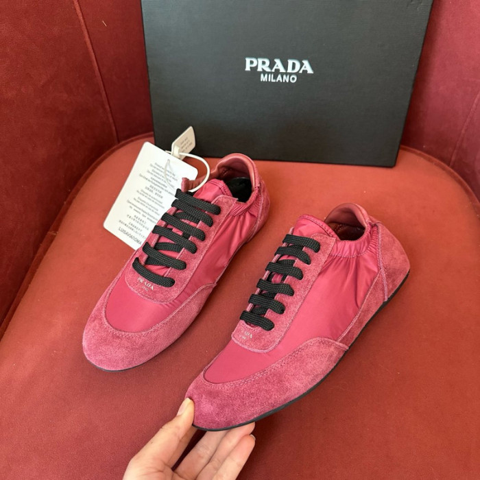 Pra*da Collapse Re-Nylon suede sneakers