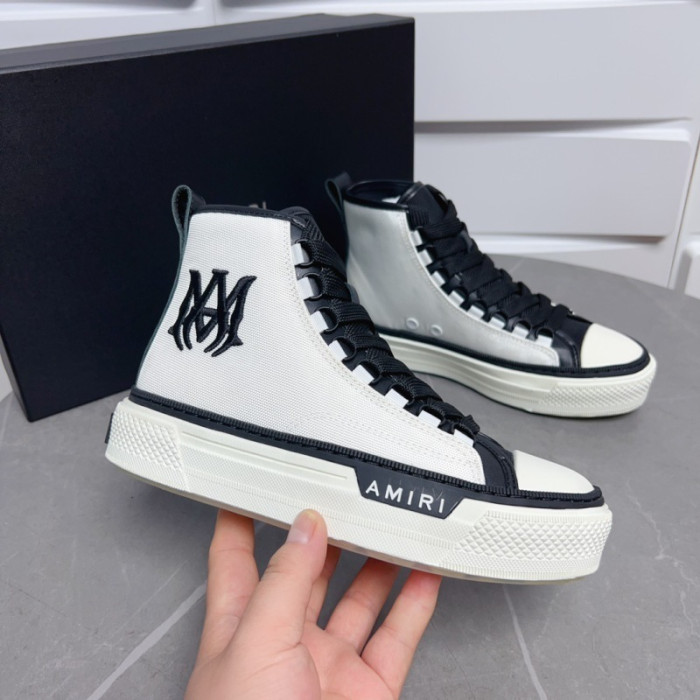 Amiri* Appliquéd Leather and Canvas Sneakers