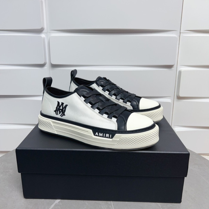 Amiri* Appliquéd Leather and Canvas Sneakers