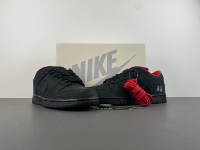 2025 Svp*me x nike dunk low sb black and red hq8487-001