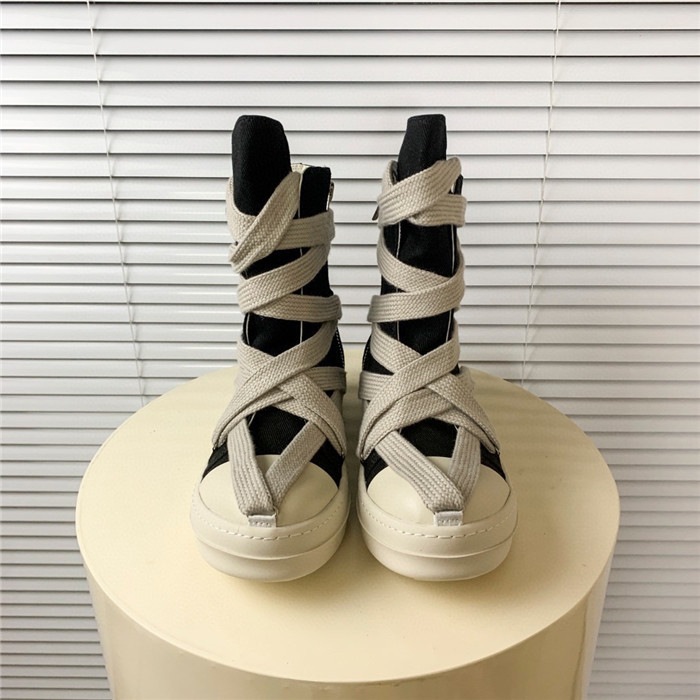 rick owens drkshdw hexa high black pearl milk fat lace