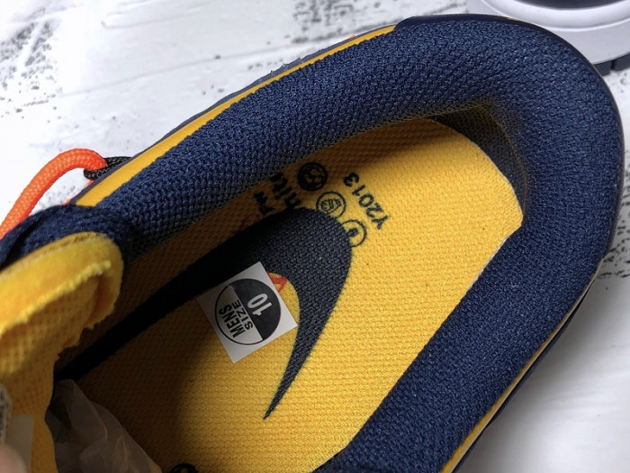 off white nike dunk low university gold midnight navy ct0856-700